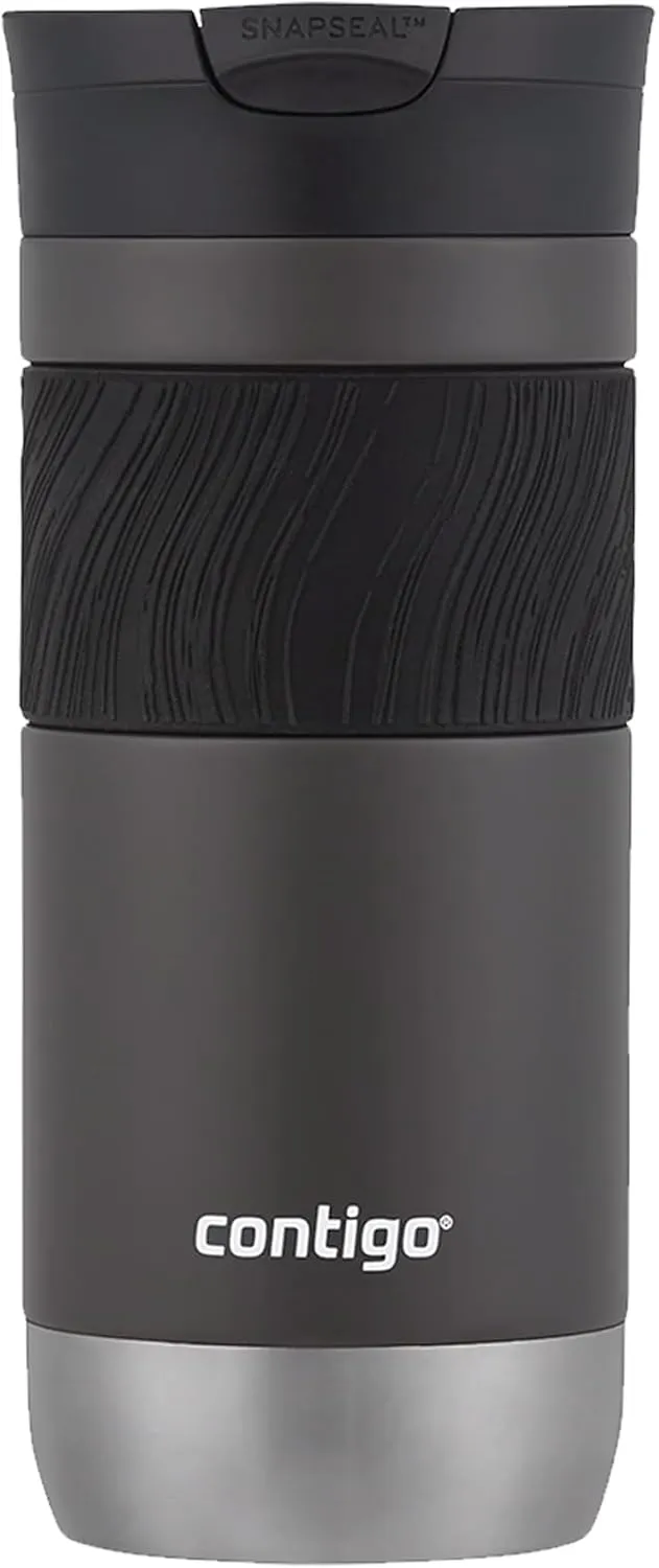 Contigo Byron 2.0 thermo mug, stainless steel insulated mug with Snapseal closure, coffee mug to go, 100% leak proof, dishwasher safe lid, BPA free, keeps warm up to 6 hours, 470 ml