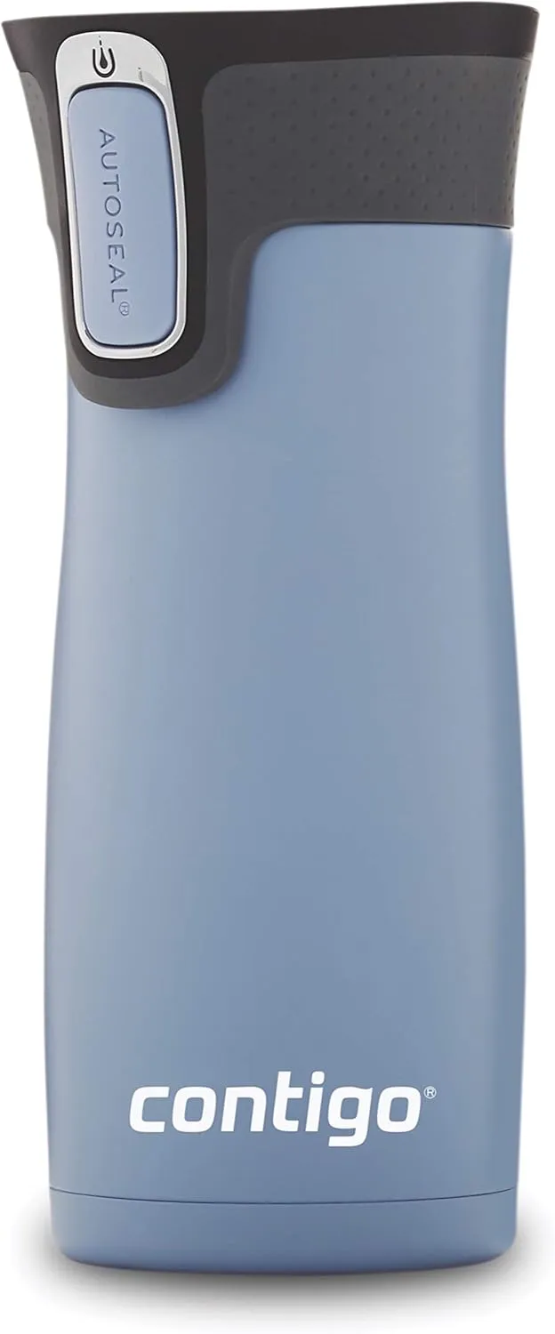 Contigo West Loop Stainless Steel Vacuum-Insulated Travel Mug with Spill-Proof Lid, 16 Ounces, Earl Grey