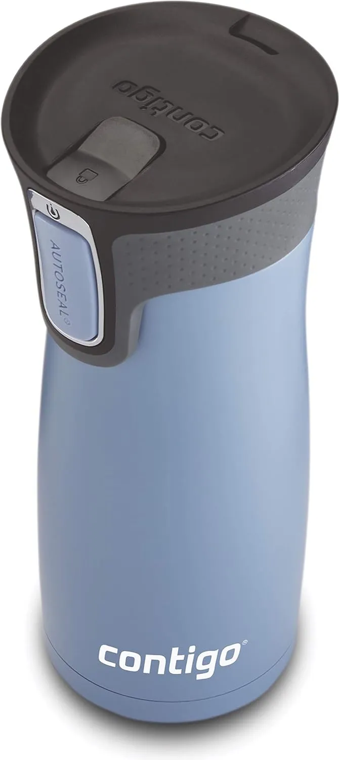 Contigo West Loop Stainless Steel Vacuum-Insulated Travel Mug with Spill-Proof Lid, 16 Ounces, Earl Grey
