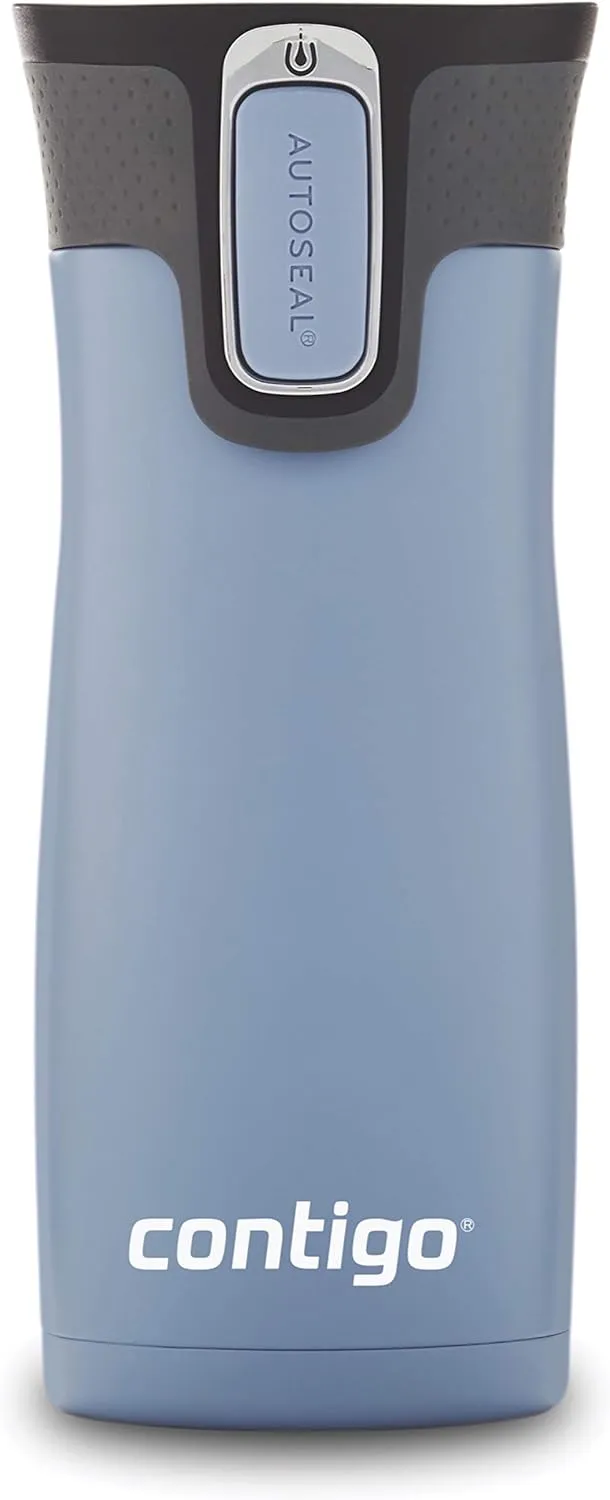 Contigo West Loop Stainless Steel Vacuum-Insulated Travel Mug with Spill-Proof Lid, 16 Ounces, Earl Grey