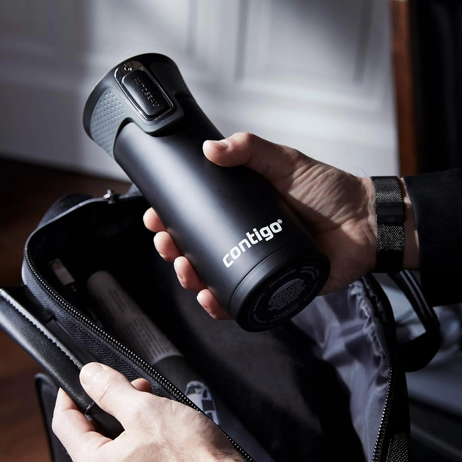 Contigo West Loop Stainless Steel Vacuum-Insulated Travel Mug with Spill-Proof Lid, 16 Ounces, Earl Grey