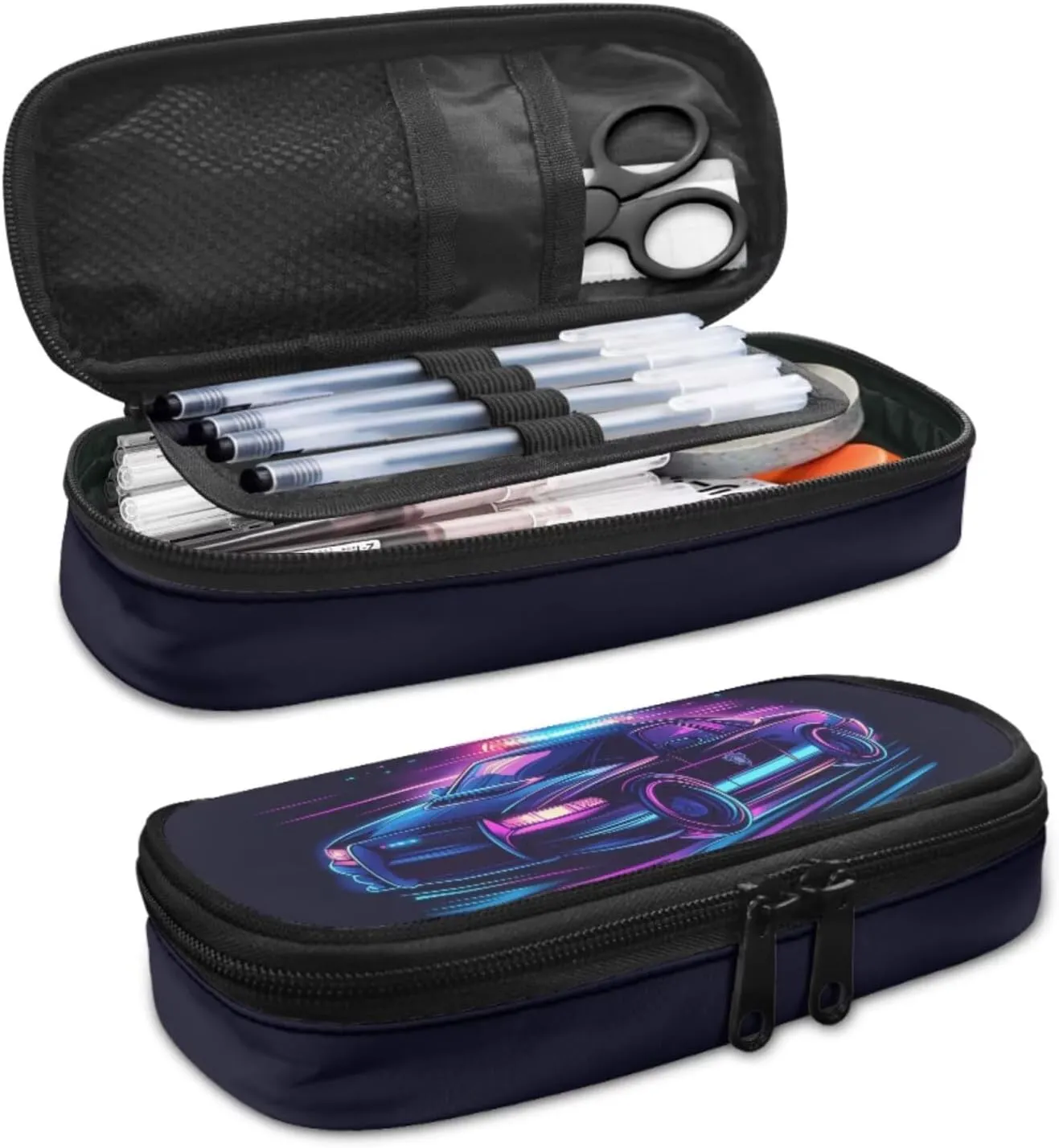 Cool Police Car Simple Modern Backpack and Lunch Box Set 17 Inch Girls Backpacks Ages 8-10 4 Piece Easy Clean Lightweight Large Capacity Pencil Case Personalized Bookmark