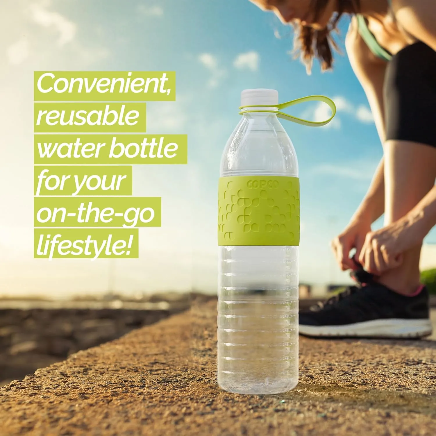 Copco Hydra 20 oz Tritan Water Bottle with Spill Resistant Lid & Non-Slip Sleeve - BPA-Free, Dishwasher Safe, Fits in Cup Holders, Great for Gym, Travel, Office - Durable & Lightweight (Green)