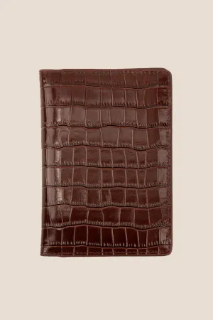 Covent Brown Croc Passport Holder