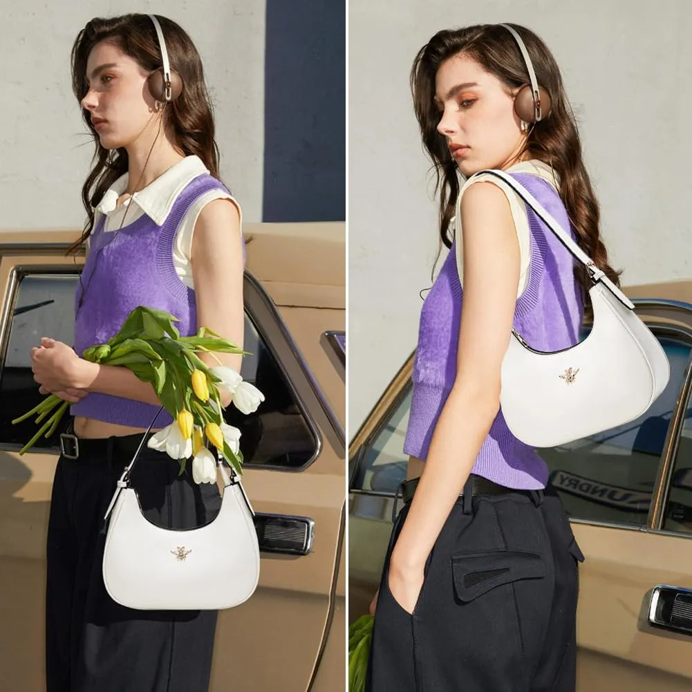 CROJUYI Small Crescent Shoulder Bags Purses for Women Retro Classic Clutch Hobo Tote Purse and Handbag Cute Crossbody Bags
