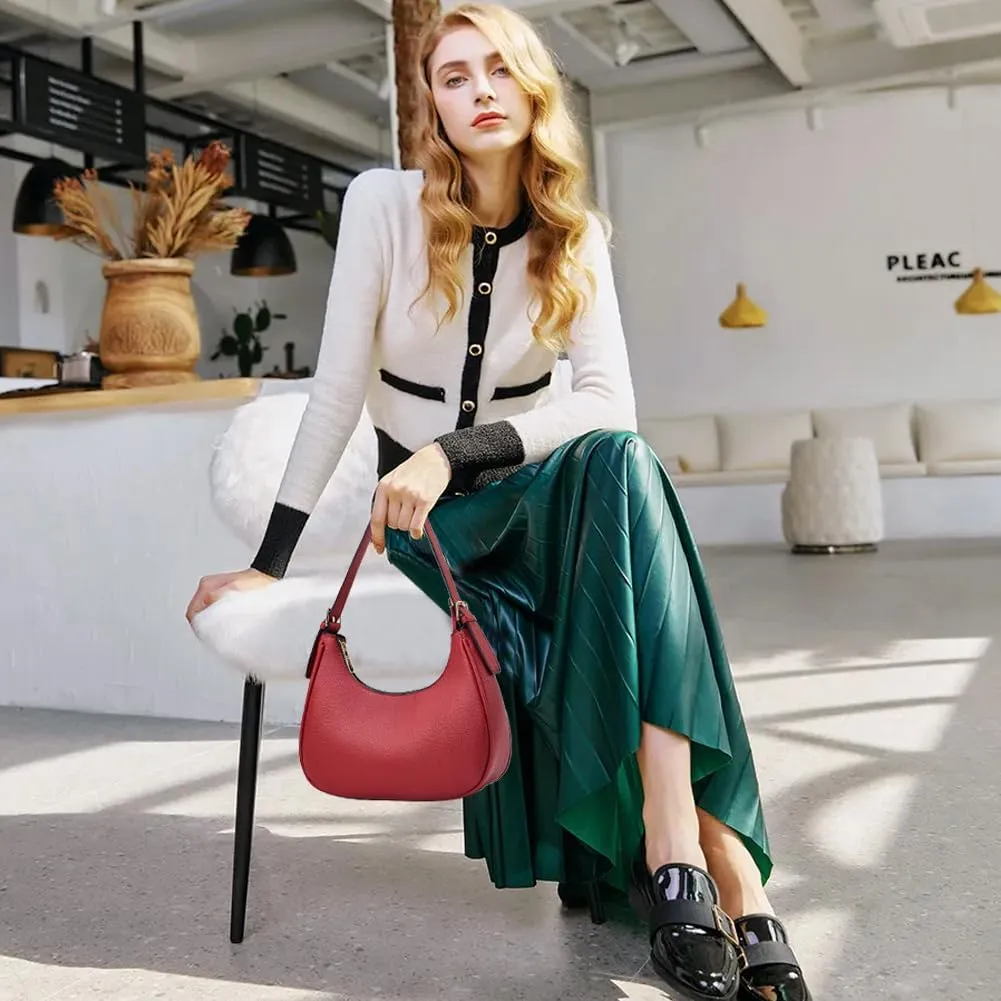 CROJUYI Small Crescent Shoulder Bags Purses for Women Retro Classic Clutch Hobo Tote Purse and Handbag Cute Crossbody Bags