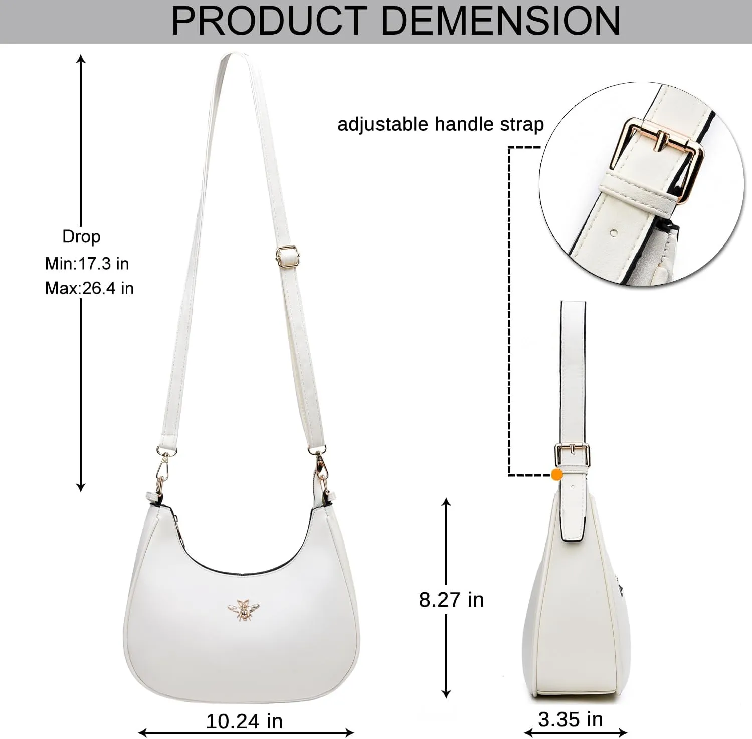 CROJUYI Small Crescent Shoulder Bags Purses for Women Retro Classic Clutch Hobo Tote Purse and Handbag Cute Crossbody Bags