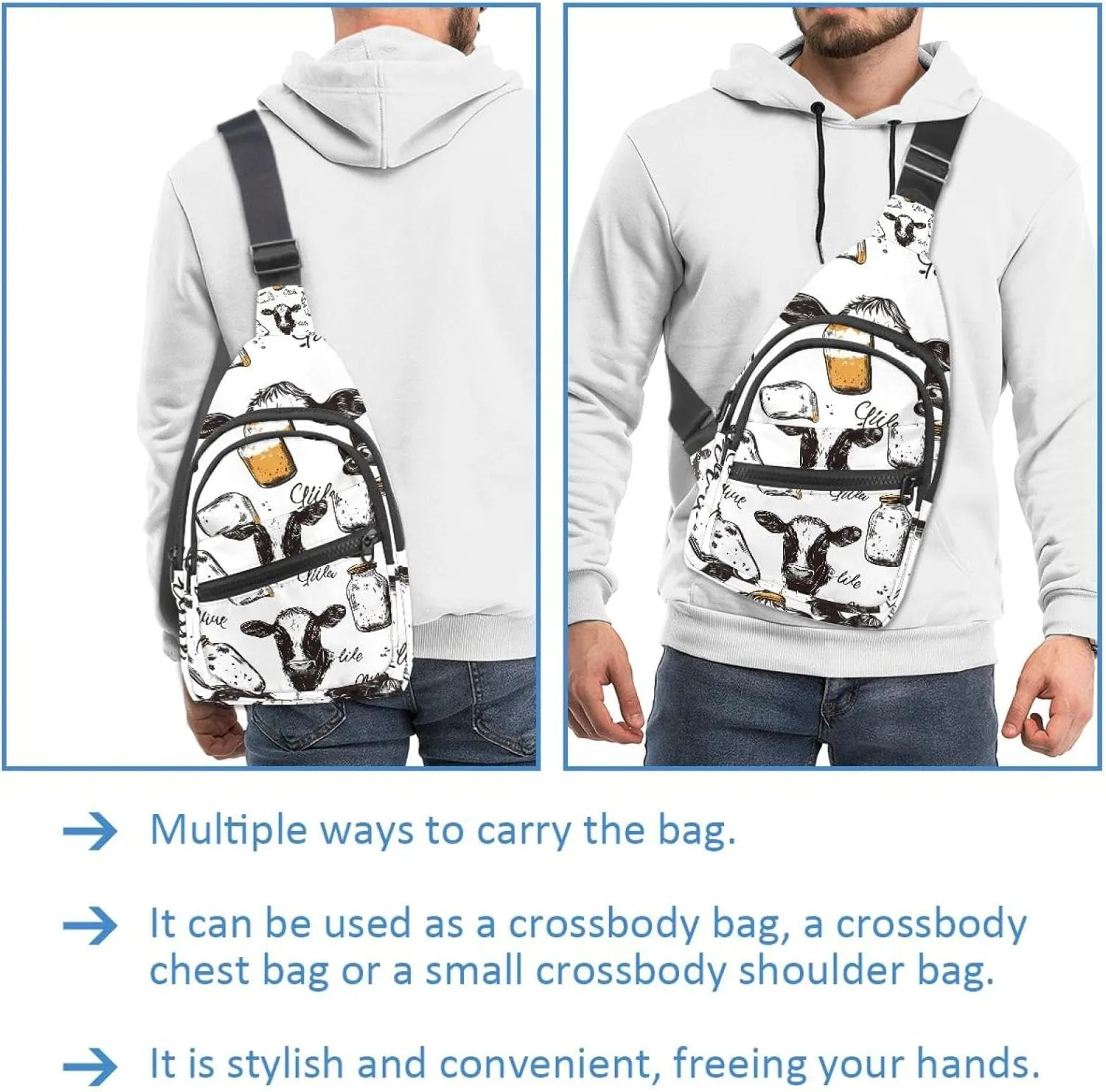 Crossbody Bags for Women Cross Body Bag for Woman Sling Bag Crossbody Bag Cow Milk (2) Sling Backpack Travel