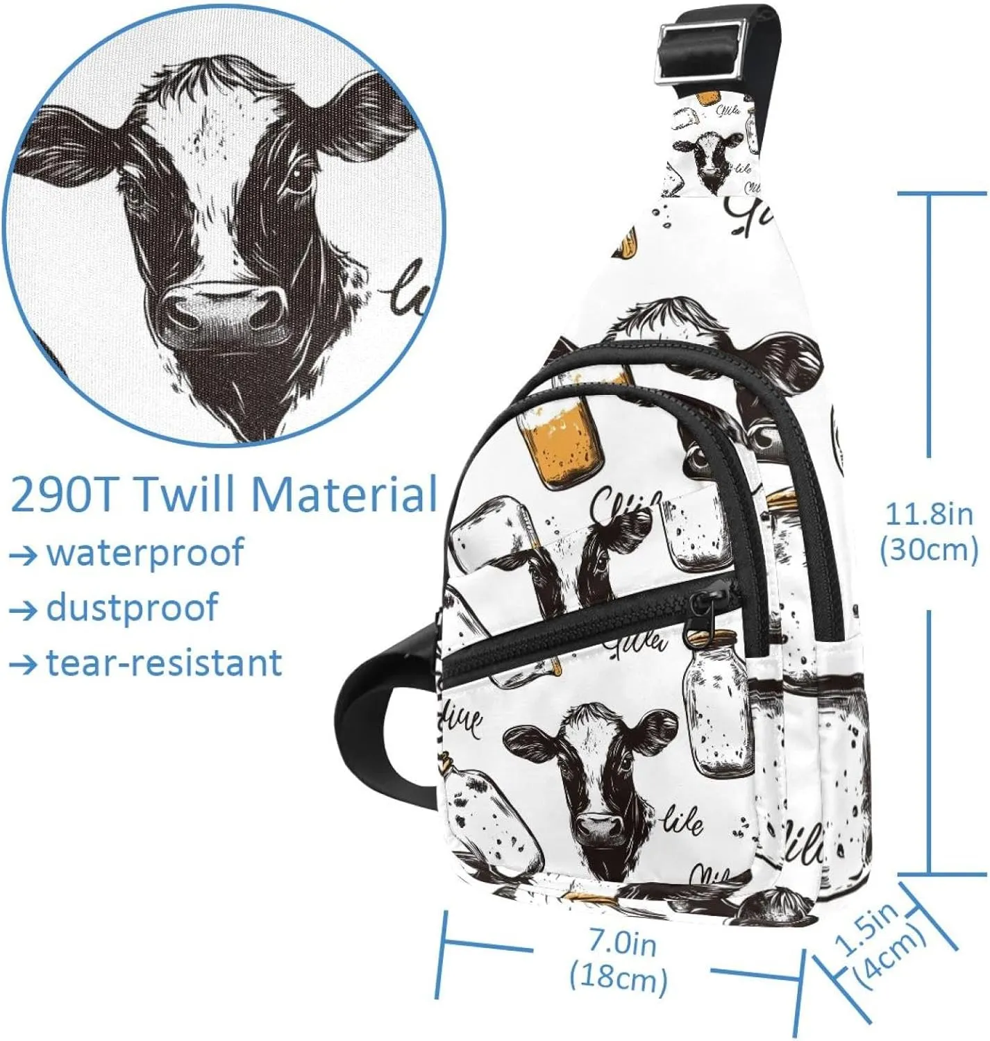 Crossbody Bags for Women Cross Body Bag for Woman Sling Bag Crossbody Bag Cow Milk (2) Sling Backpack Travel