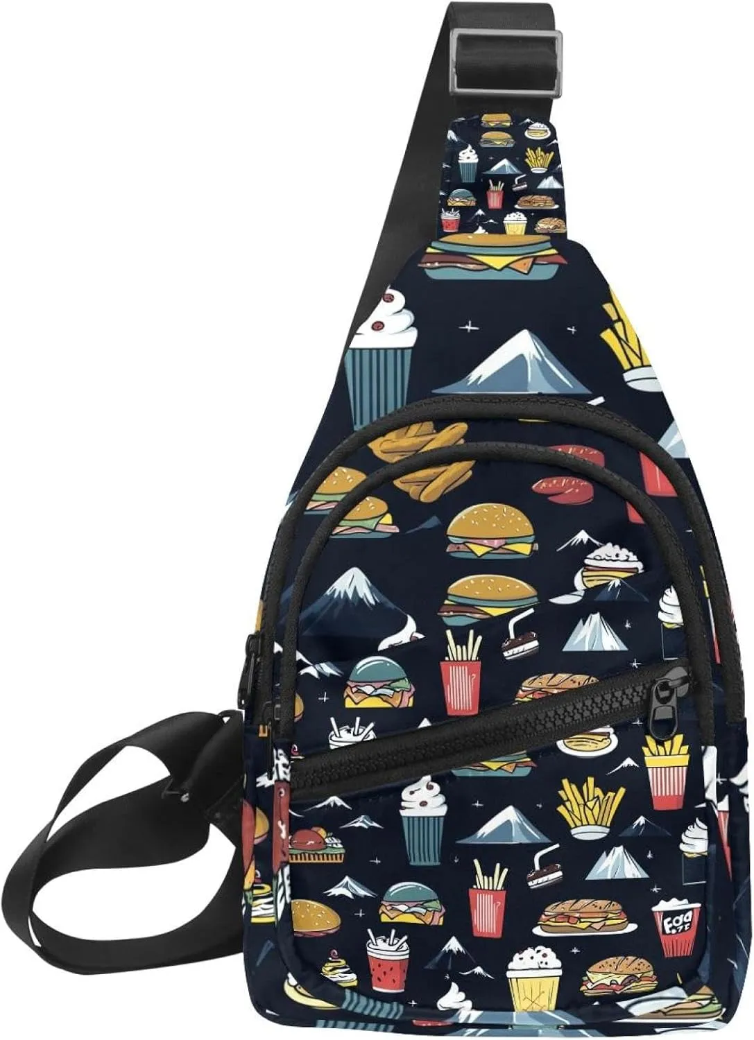 Crossbody Bags for Women Cross Body Bag for Woman Sling Bag Crossbody Bag Drink ice cream gamburger hot dog pita t (1) Sling Backpack Travel
