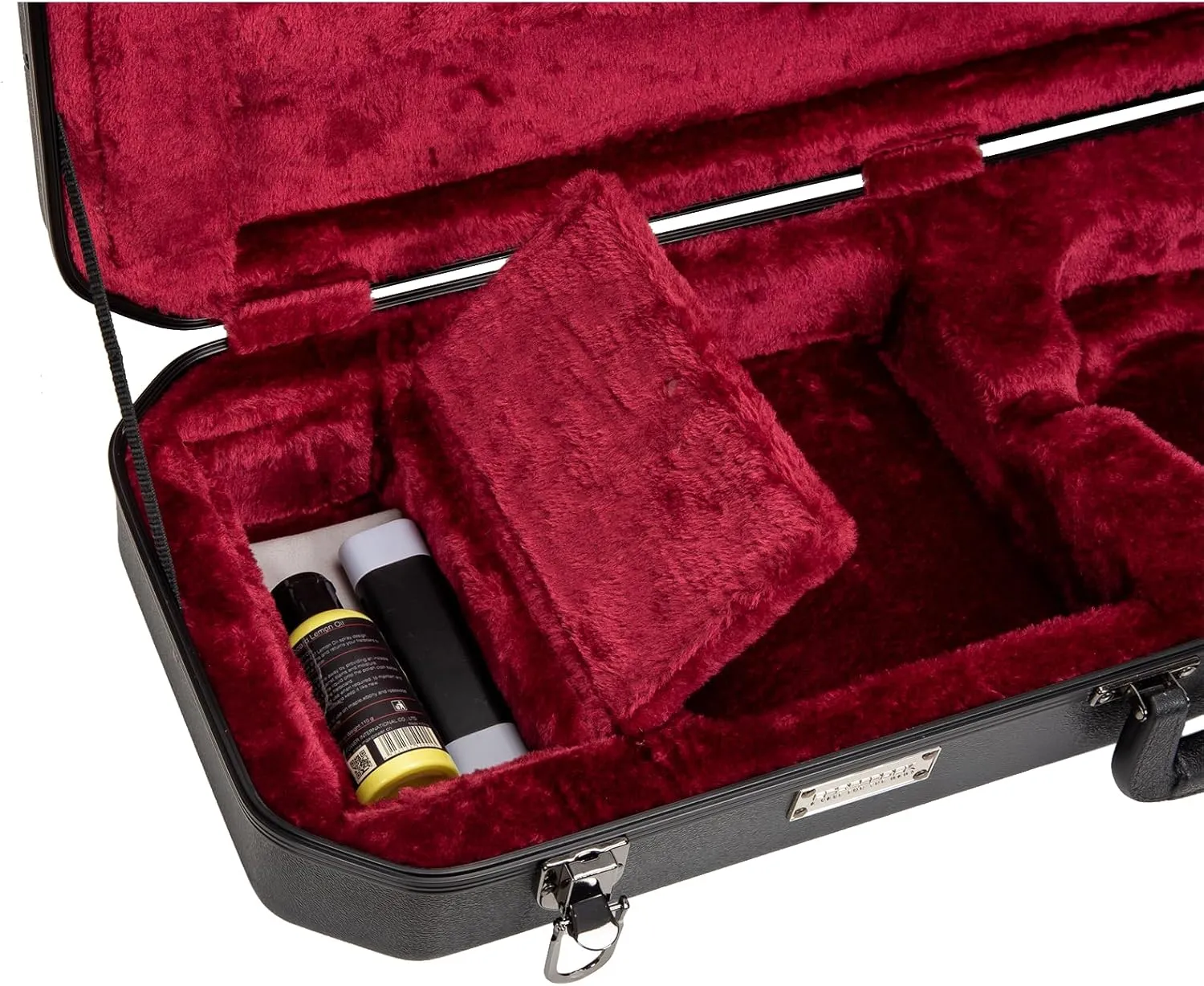 Crossrock 4/4 size Violin Case | ABS Molded Hardshell with Interior Compartment, 2 Bow Holders, Security Lock, and Detachable Straps-Black (CRA860VFBK)