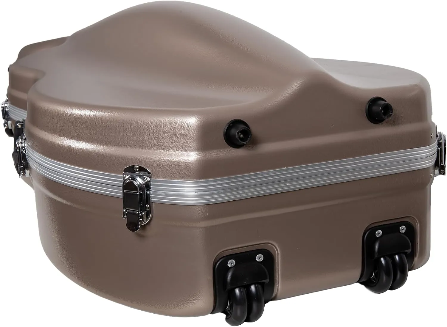 Crossrock ABS Cello Case for 4/4 & 3/4 Size | Champagne Matte Finish, Wine Red Velvet Interior, Molded Hardshell with Wheels, Lock, Dual Bow Holders & Backpack Straps​