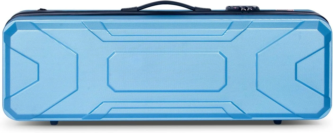 Crossrock ABS Oblong 4/4 Violin Case with Plush Interior | Lightweight Hardshell with Bow Storage, Spacious Accessory Compartment, Backpack Straps, Lock – Ideal for Students & Daily Travel -Turquoise