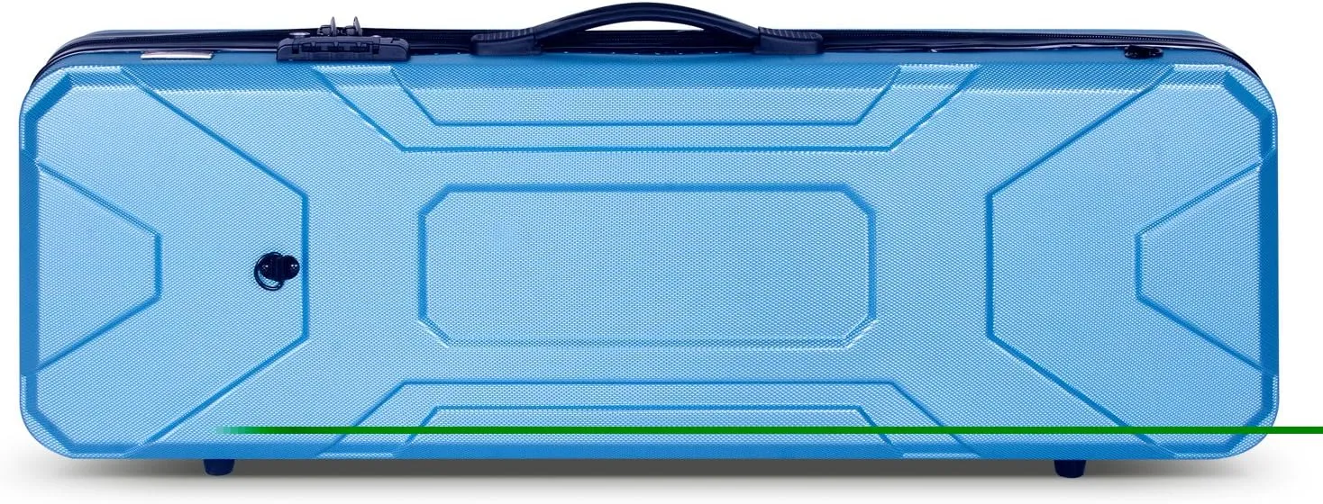 Crossrock ABS Oblong 4/4 Violin Case with Plush Interior | Lightweight Hardshell with Bow Storage, Spacious Accessory Compartment, Backpack Straps, Lock – Ideal for Students & Daily Travel -Turquoise