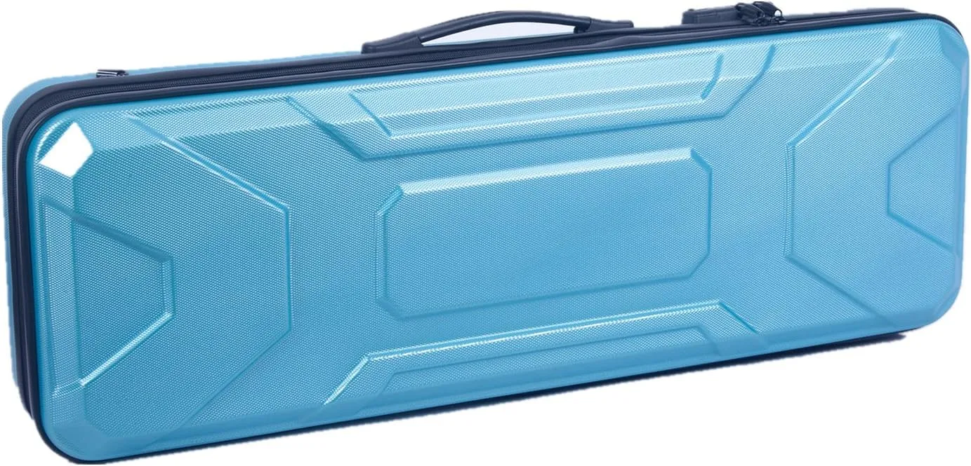 Crossrock ABS Oblong 4/4 Violin Case with Plush Interior | Lightweight Hardshell with Bow Storage, Spacious Accessory Compartment, Backpack Straps, Lock – Ideal for Students & Daily Travel -Turquoise