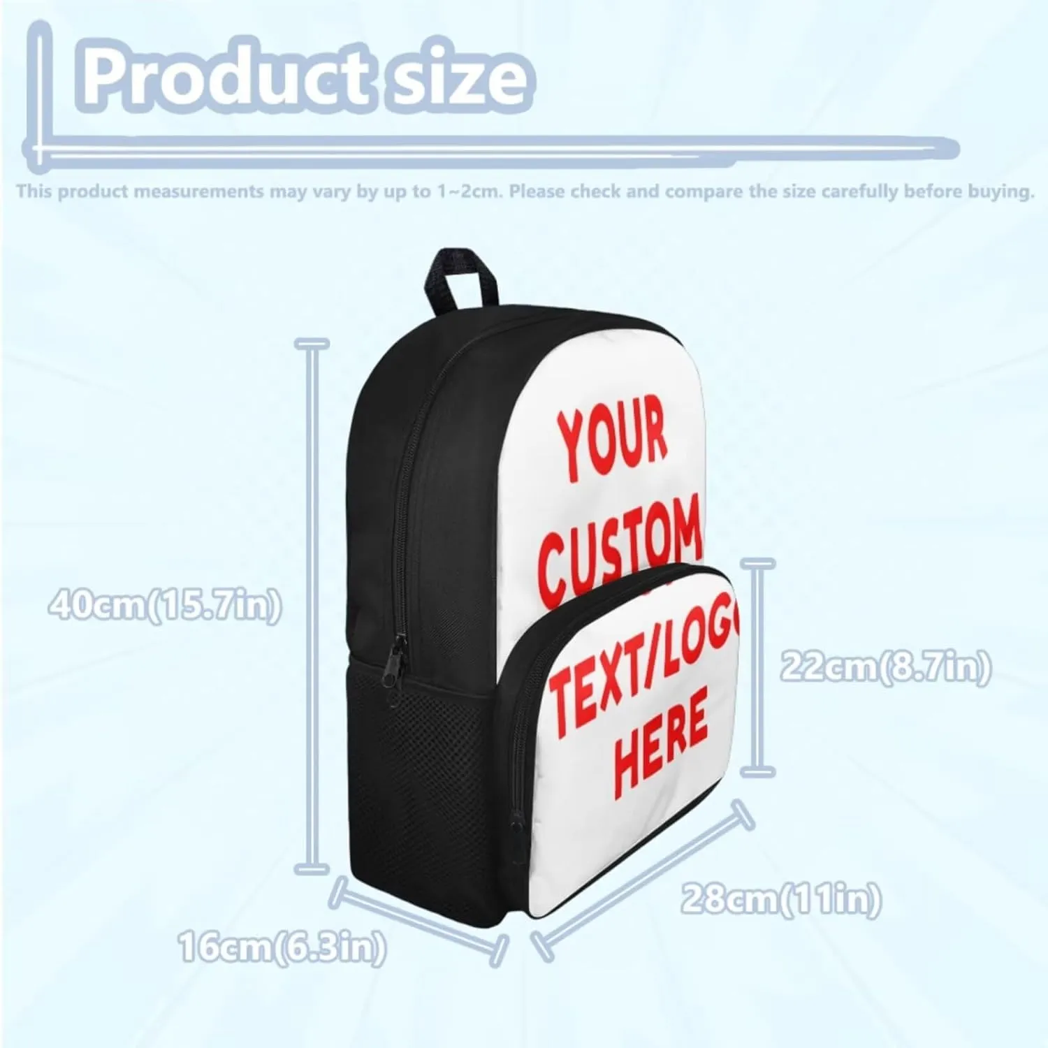 Custom Backpacks 3 Piece Set Personalized Add Name Backpack with Lunch Bag Pencil Bag Customization School Book Bags for Boys Girls Kids