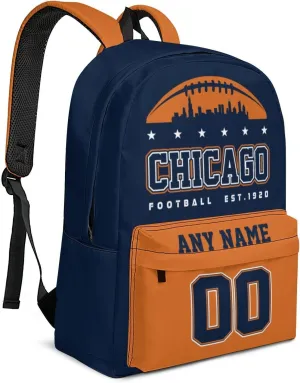 Custom Chicago Backpacks Personalized Name And Number Backpack Travel Bag Shoulder Bag Gifts for Men Women