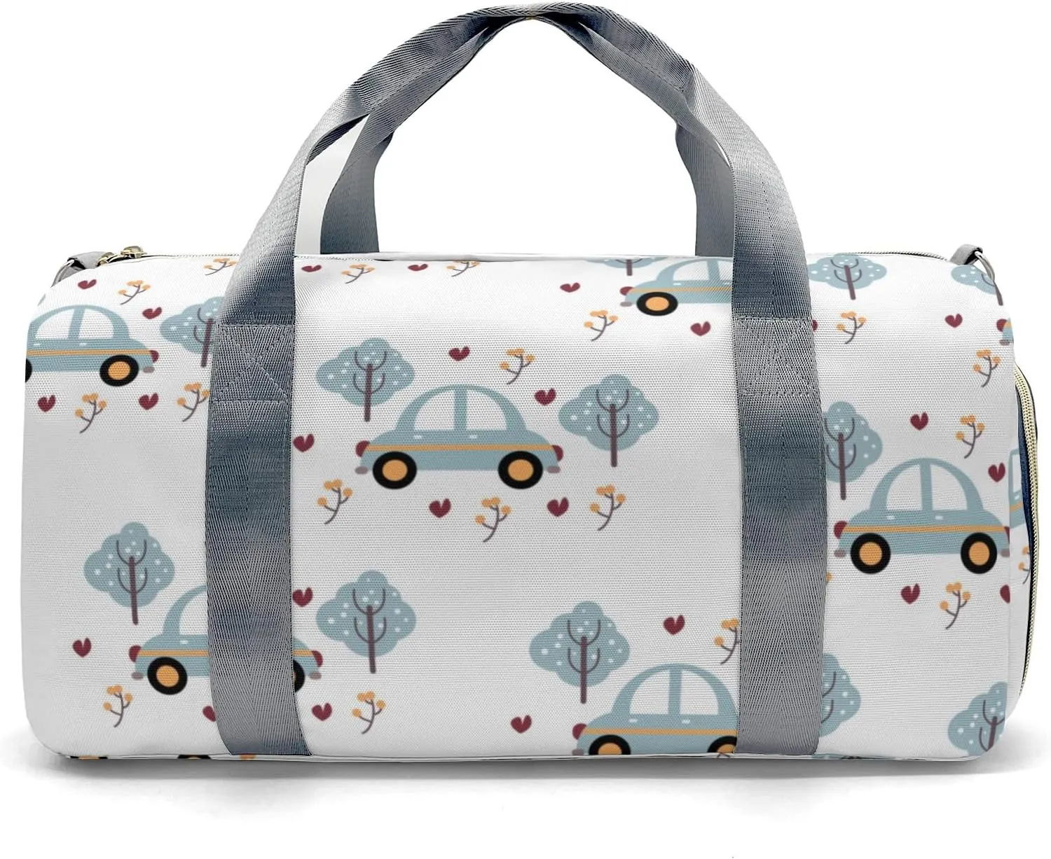 Custom Duffel Bag Blue Gray Car Compact and Convenient: Fitness Bags for the Modern Traveler