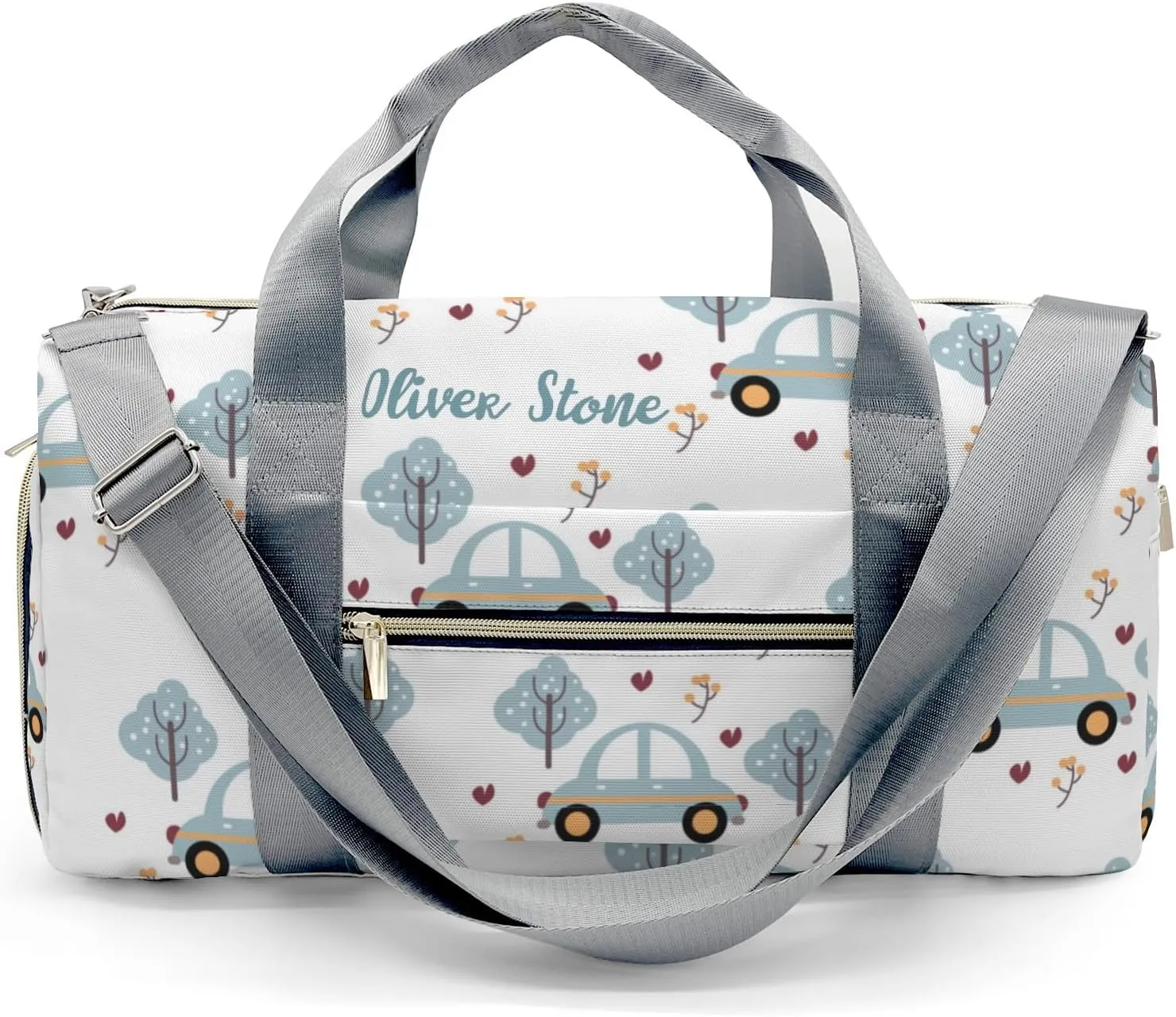 Custom Duffel Bag Blue Gray Car Compact and Convenient: Fitness Bags for the Modern Traveler