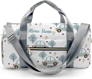 Custom Duffel Bag Blue Gray Car Compact and Convenient: Fitness Bags for the Modern Traveler