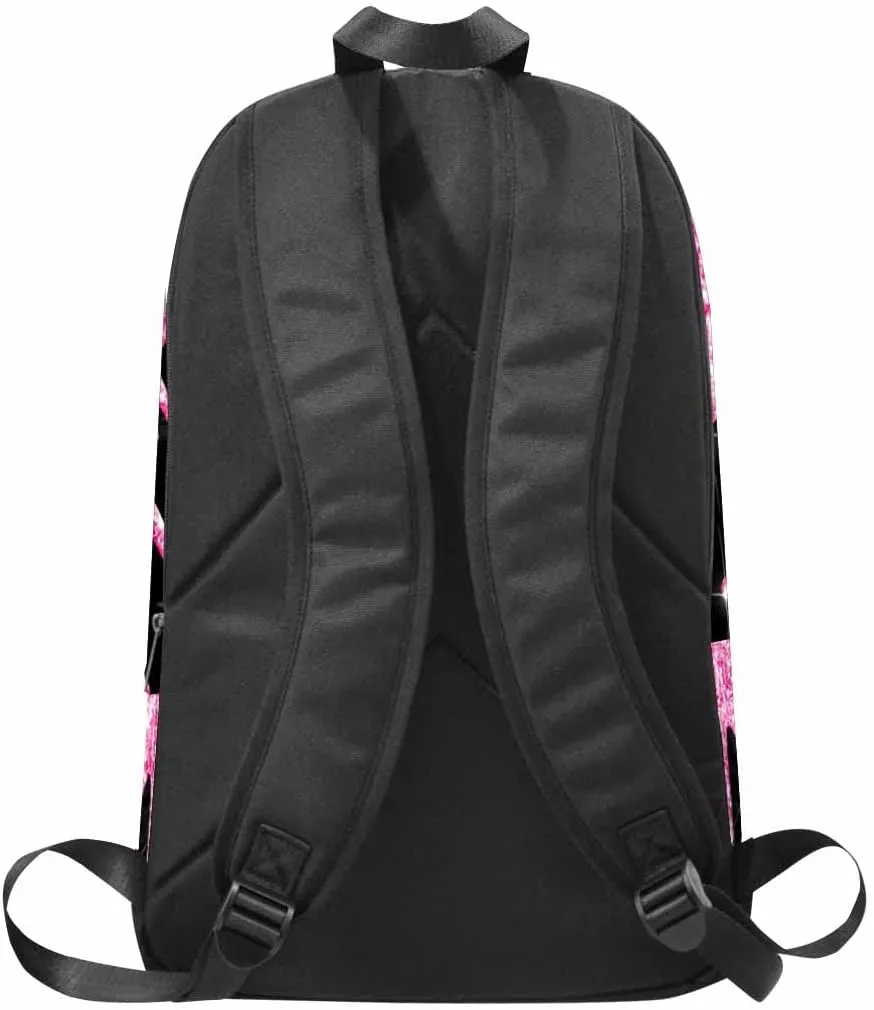 Customized Your Own Casual Unisex Laptop Computer Backpacks Bags Rose Pink Drops Black Custom Custom Personalized Backpack Tote Bag