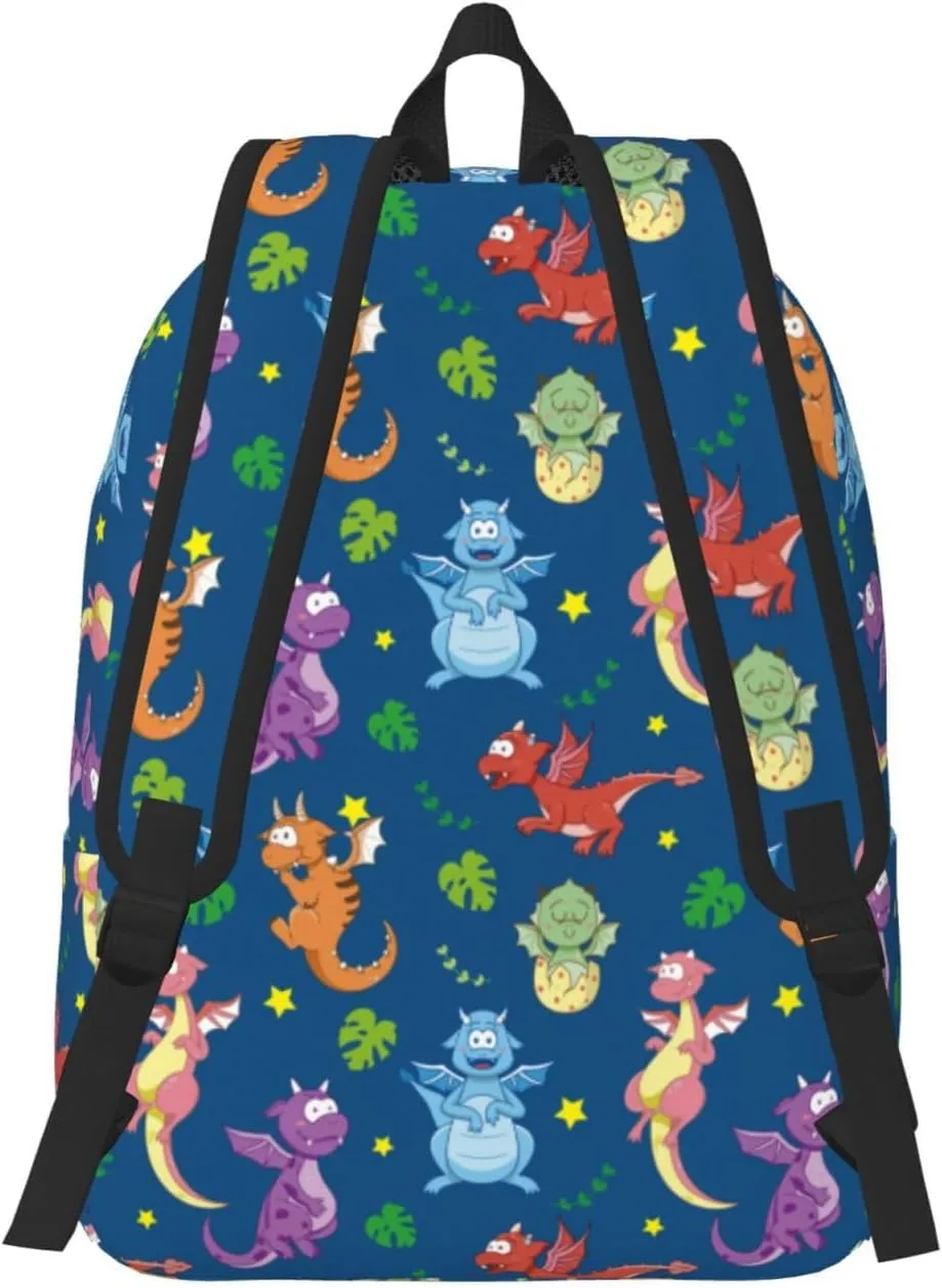 Cute Dinosaur Backpack Laptop Bag Durable Canvas Capacity Large Cute Backpacks Travel Bag - Medium