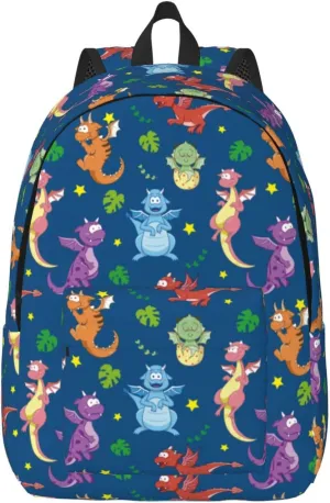 Cute Dinosaur Backpack Laptop Bag Durable Canvas Capacity Large Cute Backpacks Travel Bag - Medium