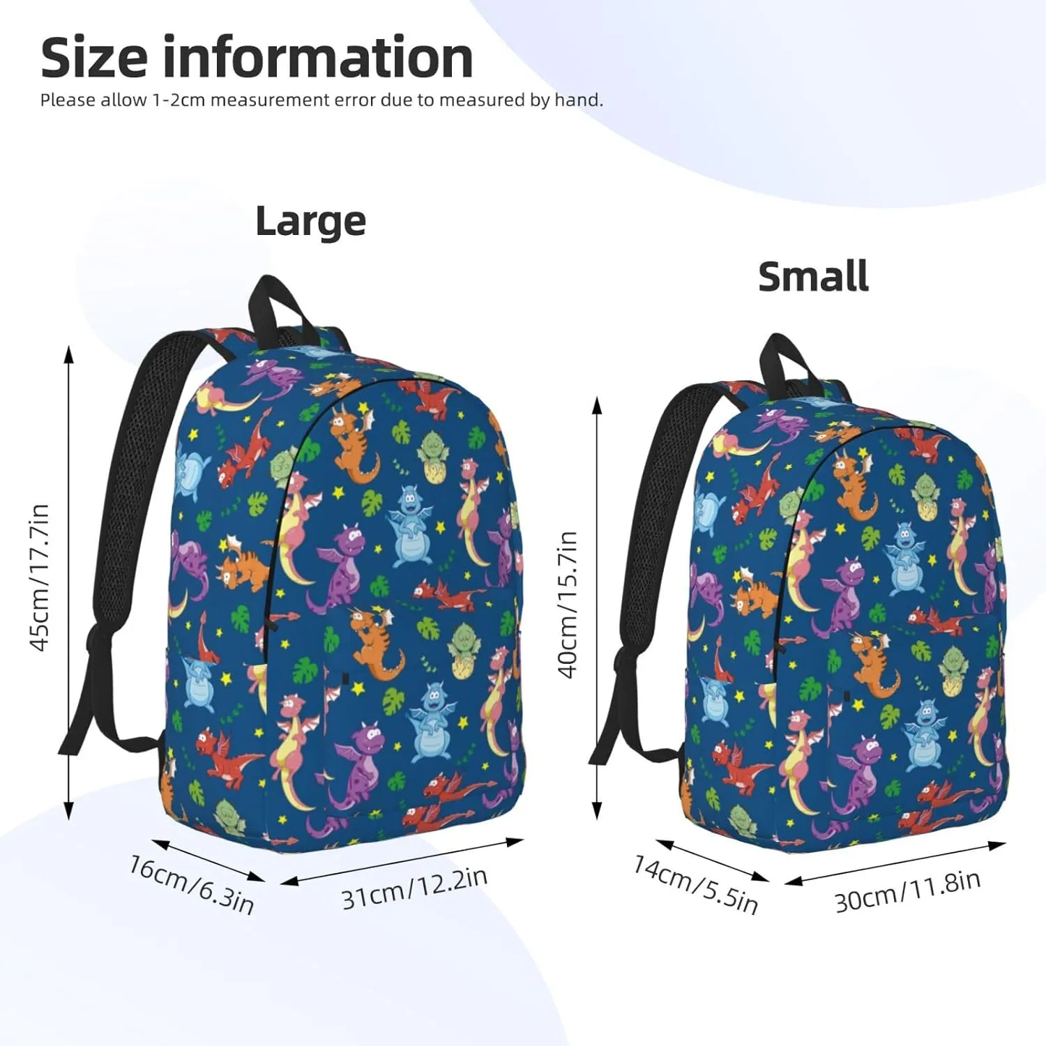Cute Dinosaur Backpack Laptop Bag Durable Canvas Capacity Large Cute Backpacks Travel Bag - Medium