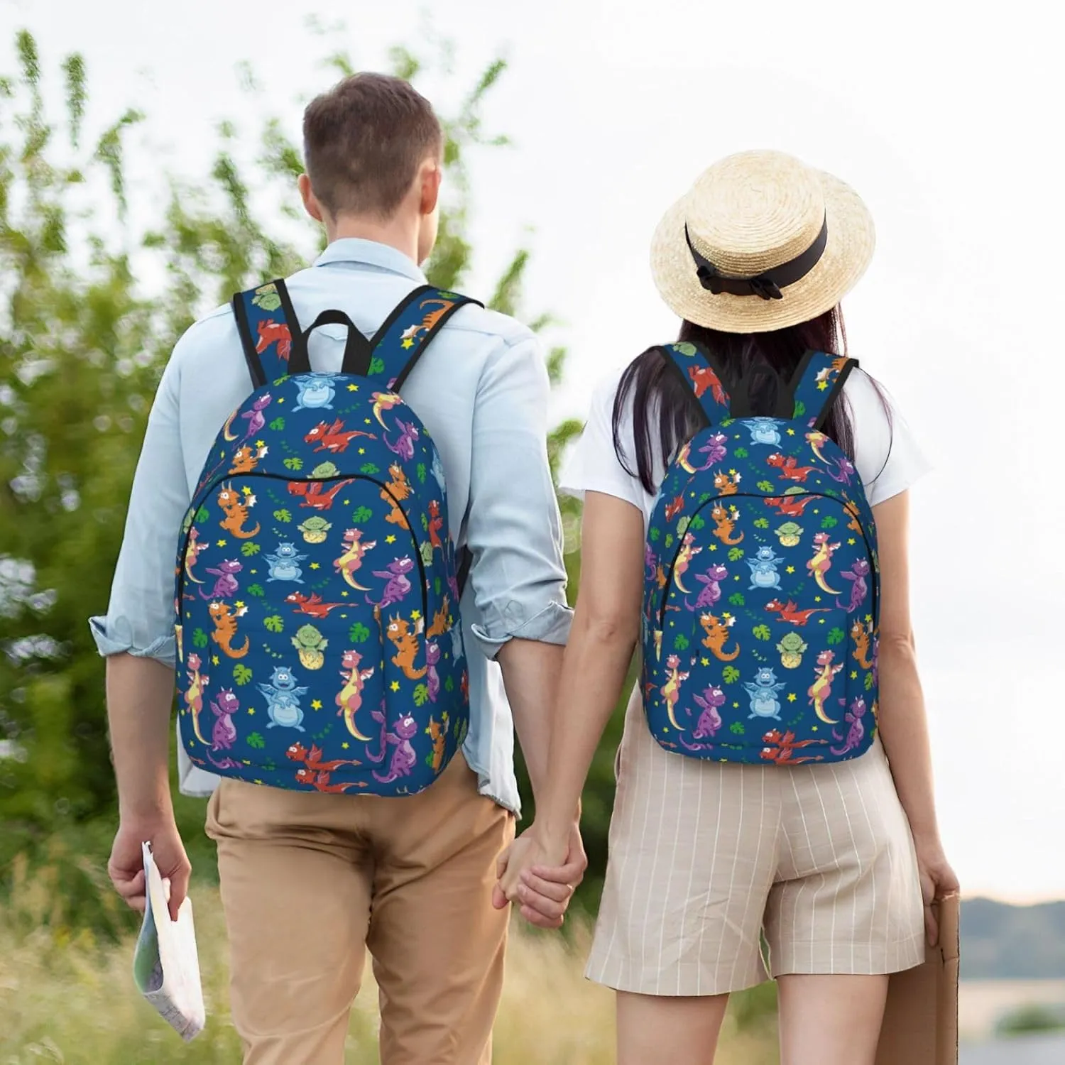 Cute Dinosaur Backpack Laptop Bag Durable Canvas Capacity Large Cute Backpacks Travel Bag - Medium