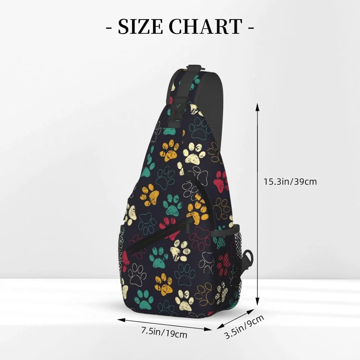 Cute Dog Paw Print Sling Bag Crossbody Bags Backpacks Dog Paw Chest Bag for Women Men Working, Shopping