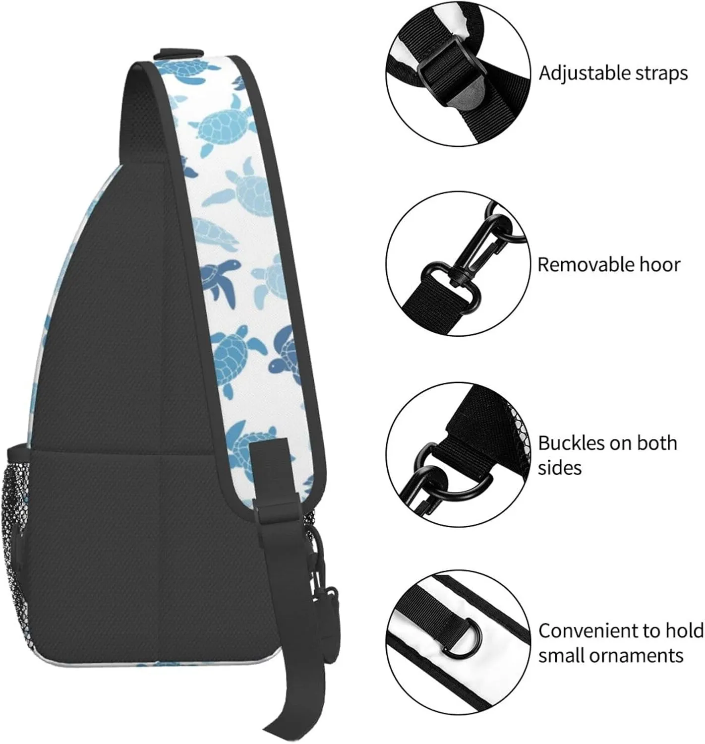Cute Sea Turtles Crossbody Sling Bag Chest Bag Backpacks for Men Women Working,Travelling
