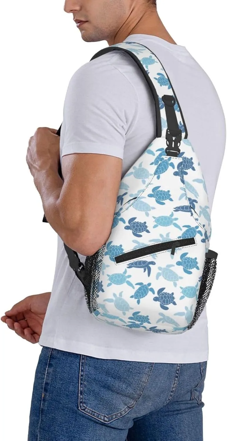 Cute Sea Turtles Crossbody Sling Bag Chest Bag Backpacks for Men Women Working,Travelling
