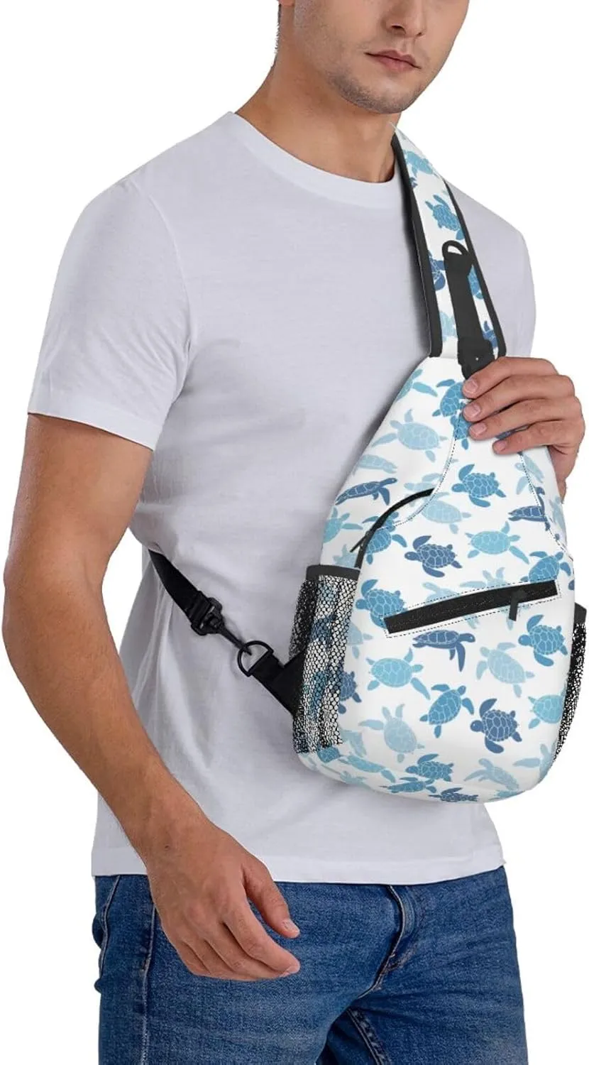Cute Sea Turtles Crossbody Sling Bag Chest Bag Backpacks for Men Women Working,Travelling