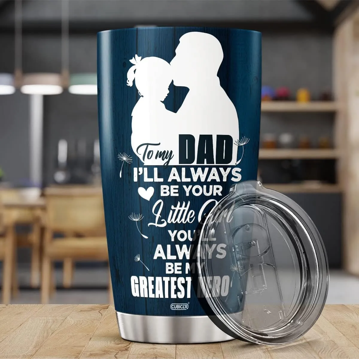 Dad Coffee Tumbler 20 Oz Double Walled Stainless Steel Mug With Lid For Daddy Father Gifts For Men Birthday Celebration From Wife Daughter Son On Christmas Parent Day