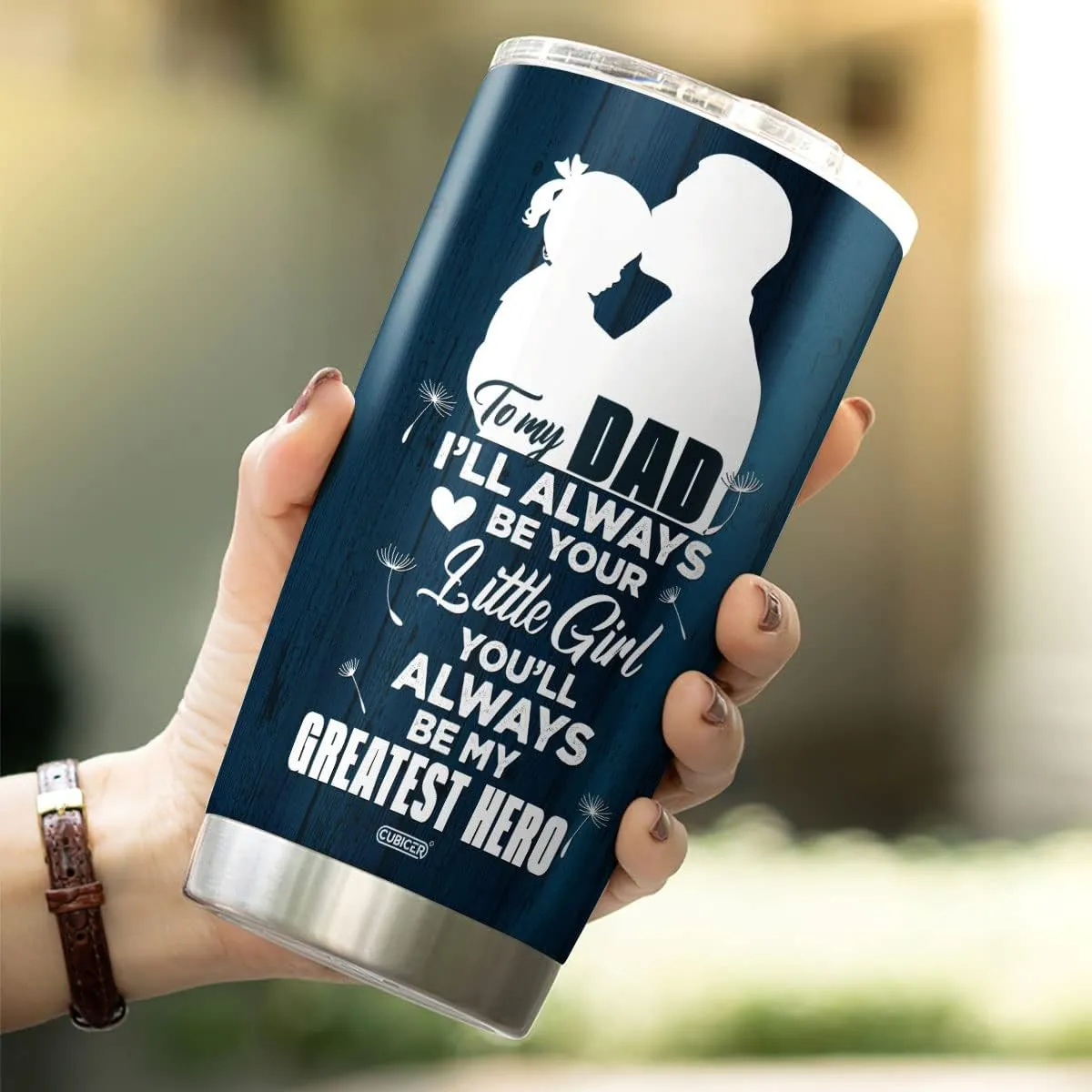 Dad Coffee Tumbler 20 Oz Double Walled Stainless Steel Mug With Lid For Daddy Father Gifts For Men Birthday Celebration From Wife Daughter Son On Christmas Parent Day