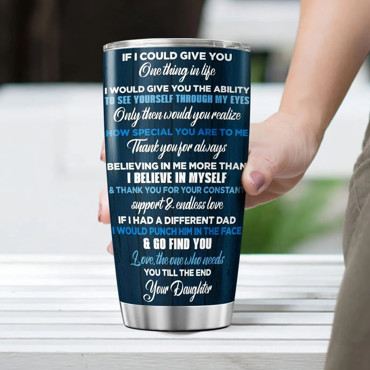 Dad Coffee Tumbler 20 Oz Double Walled Stainless Steel Mug With Lid For Daddy Father Gifts For Men Birthday Celebration From Wife Daughter Son On Christmas Parent Day