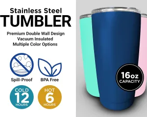 Davidson College Black Insulated Stainless Steel Tumbler Glossy brushed finish Officially Licensed Collegiate Product