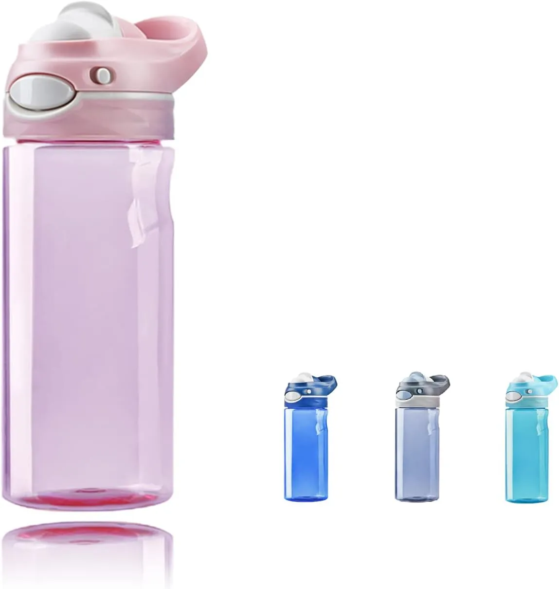 DEARART 16oz Pink Water Bottle Small Bottles With No Straw Wide Mouth Easy Clean, BPA Free Leak Proof One Hand Operation Carry Easily, Suit Sports School Office Yoga Gym Working etc, 500ml