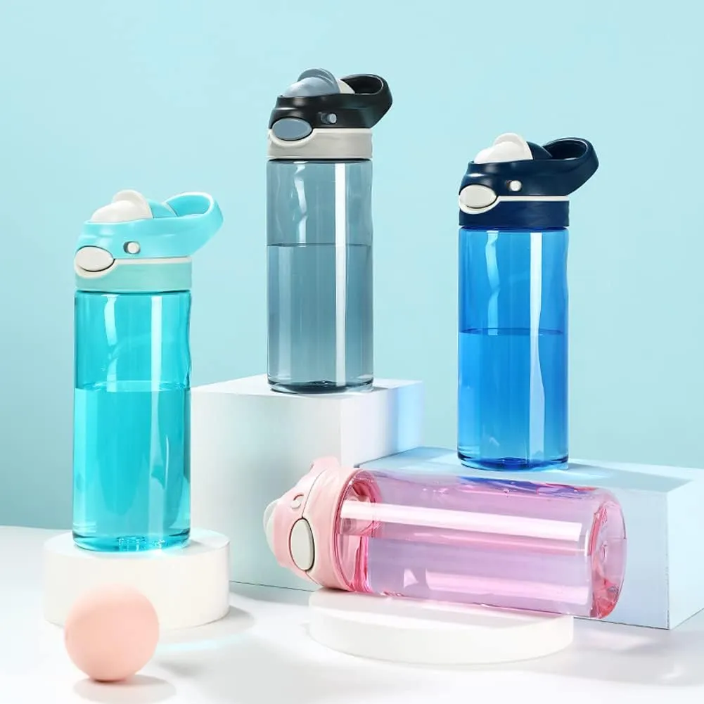 DEARART 16oz Pink Water Bottle Small Bottles With No Straw Wide Mouth Easy Clean, BPA Free Leak Proof One Hand Operation Carry Easily, Suit Sports School Office Yoga Gym Working etc, 500ml