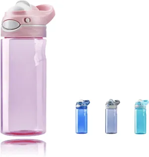 DEARART 16oz Pink Water Bottle Small Bottles With No Straw Wide Mouth Easy Clean, BPA Free Leak Proof One Hand Operation Carry Easily, Suit Sports School Office Yoga Gym Working etc, 500ml
