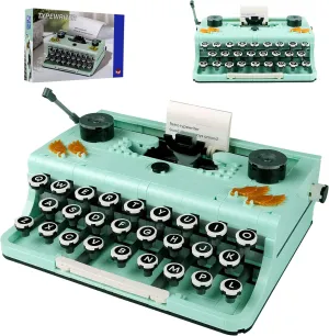 DHODNQP 820PCS Ideas Retro Typewriter Building Blocks Toys Model,Classic Printer Models Building Set,Best Nostalgic Gift for 6  Year Old Kids or Adults (820pcs) (A)