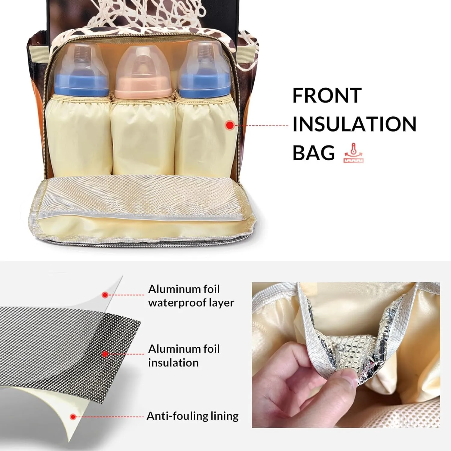 Diaper Bag Basketball Slam Dunk Tote Bags Backpacks Personalized with text Mommy Present for Women Men