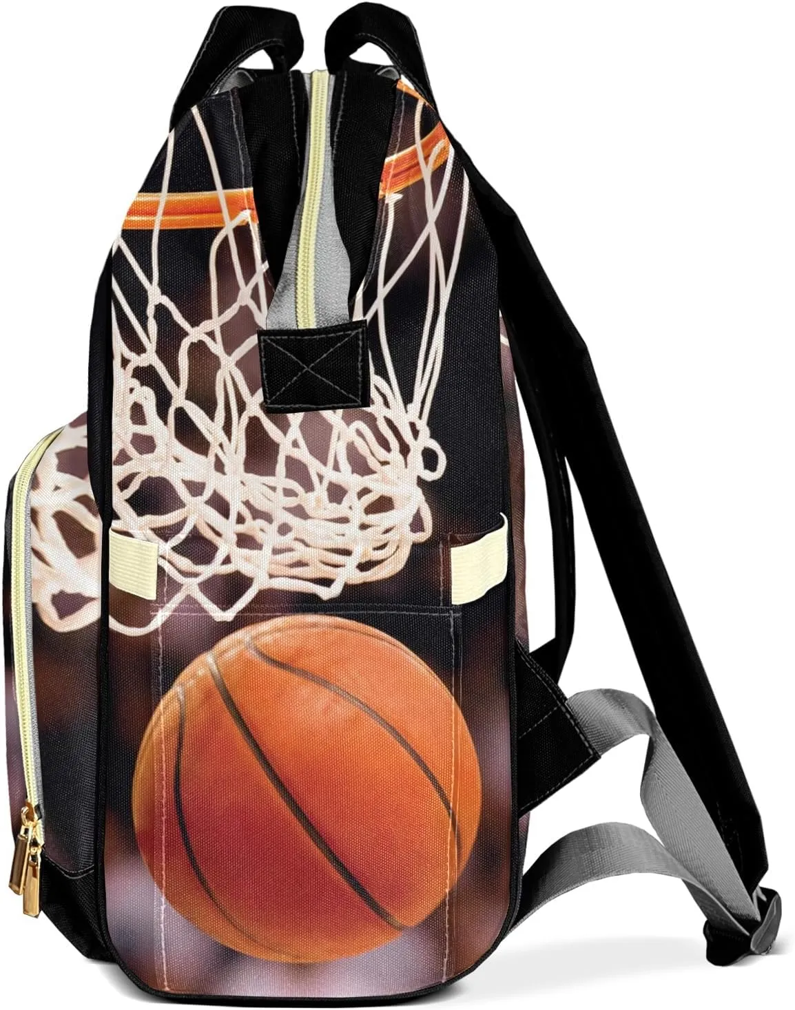 Diaper Bag Basketball Slam Dunk Tote Bags Backpacks Personalized with text Mommy Present for Women Men