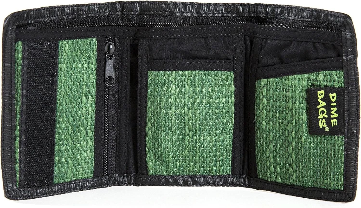 DIME BAGS Trifold Hempster Wallet - Classic Trifold Design w/Exterior and Interchangable Label (Forest)