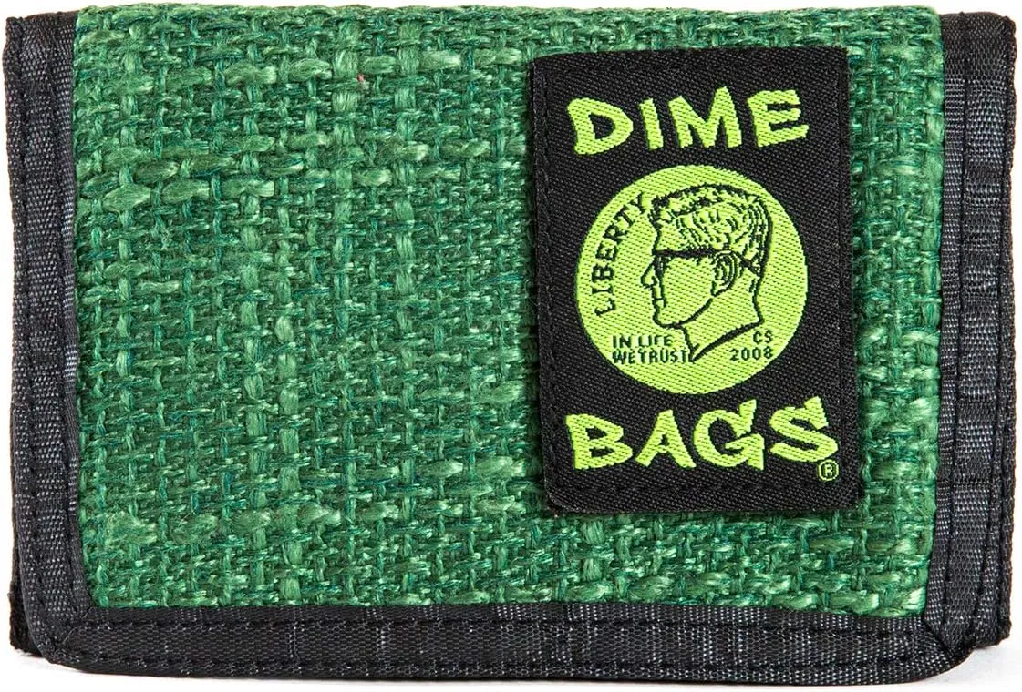 DIME BAGS Trifold Hempster Wallet - Classic Trifold Design w/Exterior and Interchangable Label (Forest)