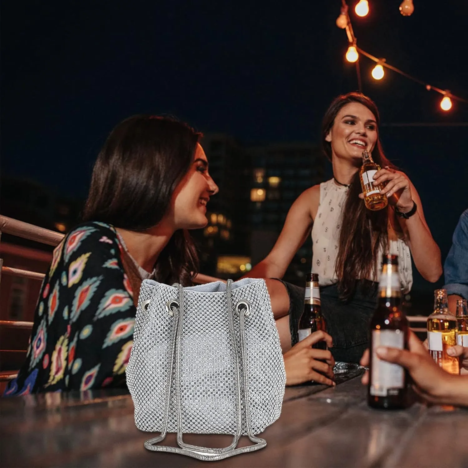 Dinner Party Bag Female Banquet Bag Dress Cheongsam Hold Bags Single Shoulder Crossbody Bags Diamond Mens (One Size)