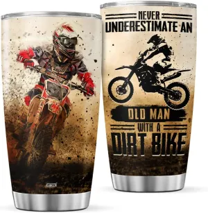 Dirt Bike Coffee Tumblers Insulated Tumbler Gifts For Driving Lover Men Him Dad Papa On Birthday 20 Oz Mug Cup Stainless Steel Travel Mugs Motorcycle Accessories Wine Glass