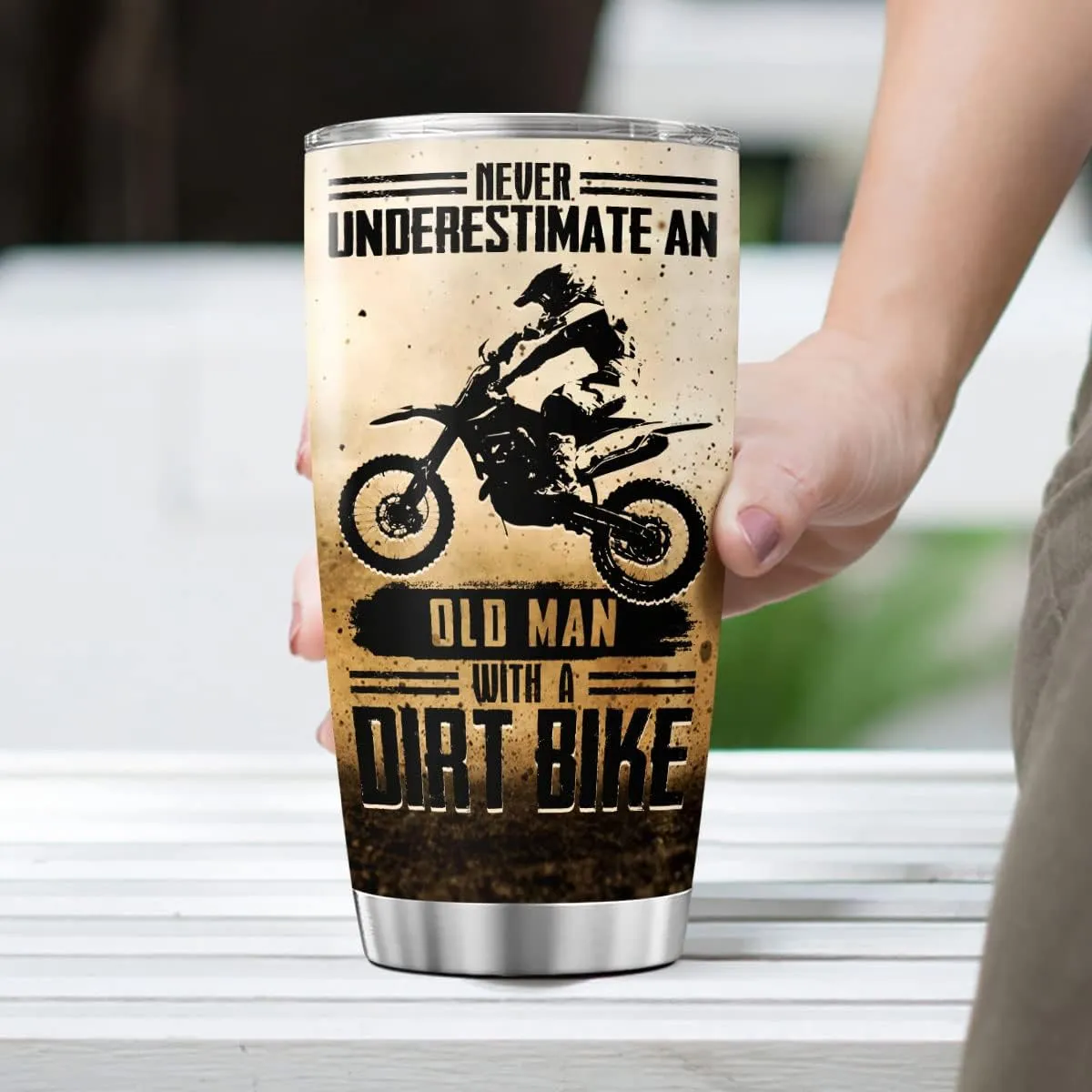 Dirt Bike Coffee Tumblers Insulated Tumbler Gifts For Driving Lover Men Him Dad Papa On Birthday 20 Oz Mug Cup Stainless Steel Travel Mugs Motorcycle Accessories Wine Glass