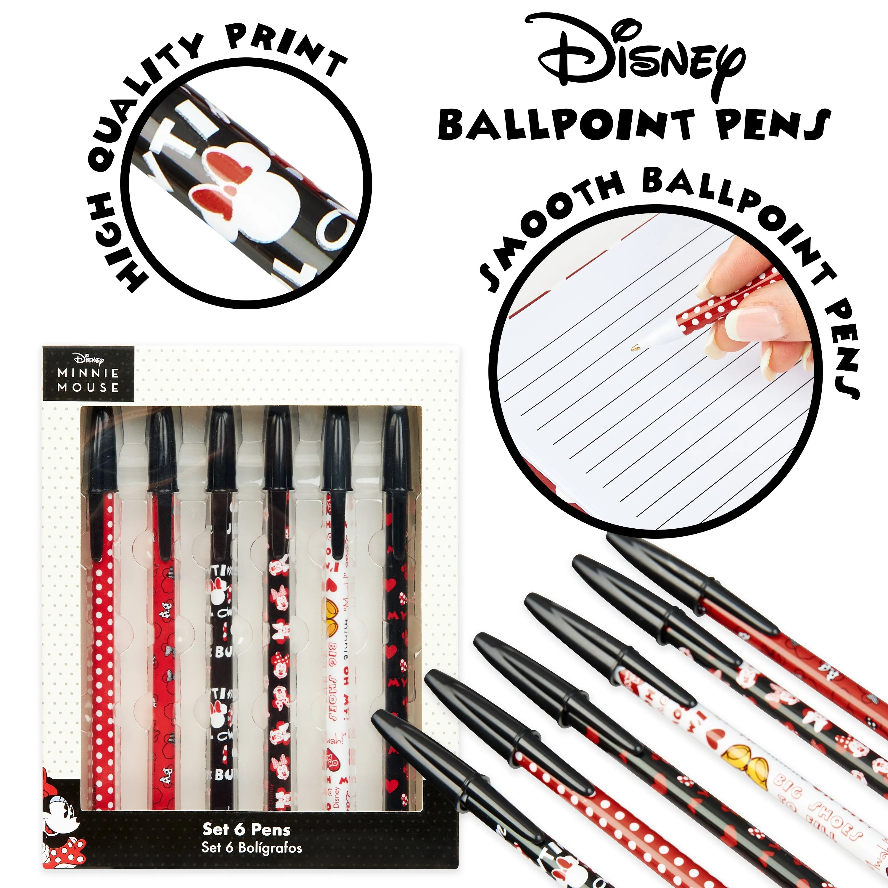 Disney Notebook, Pencil Case & Pen Set, School Supplies, Minnie Mouse Gifts For Girls