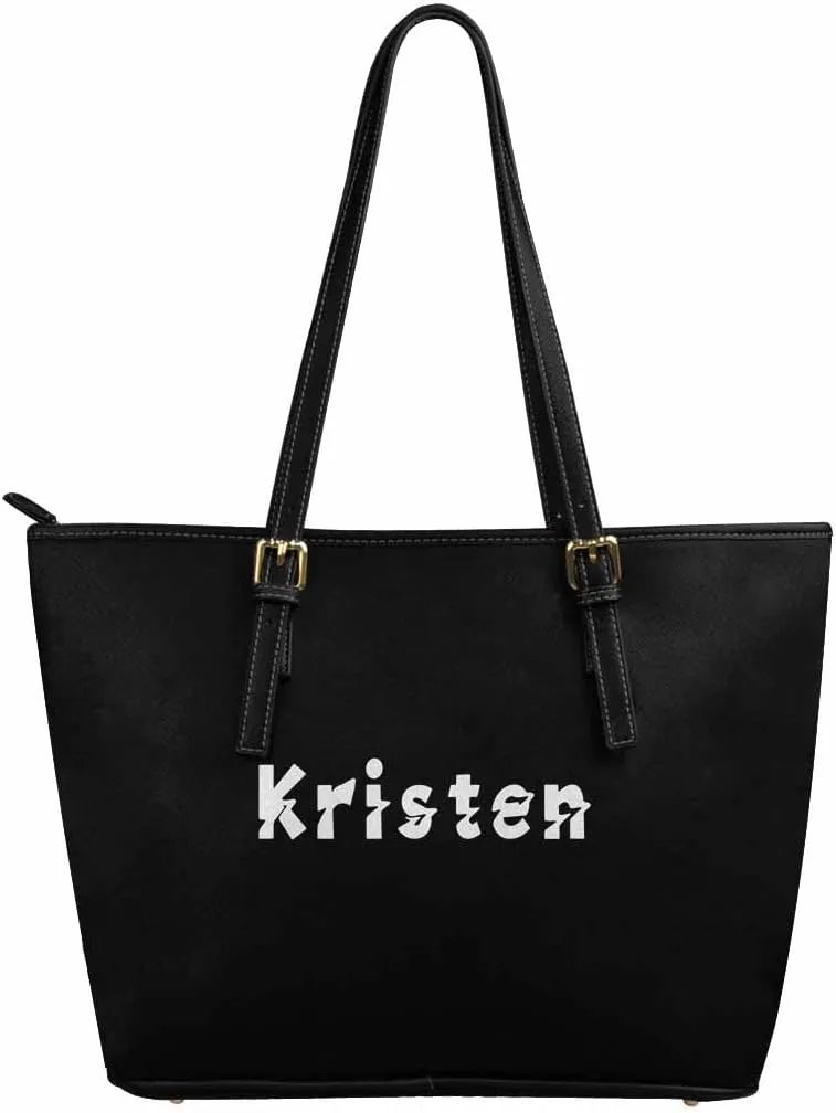 DIYKST Personalized Custom Tote Bag for Women PU Leather with Logo Photo Text Gift Shoulder Bag Handbag for Shopping Work